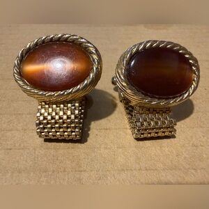 Vintage Gold and Brown Cufflinks